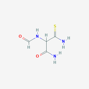 molecular formula C4H7N3O2S B13867340 3-Amino-2-formamido-3-sulfanylidenepropanamide 