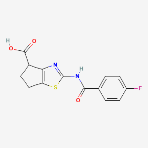 B1386735 2-(4-fluorobenzamido)-5,6-dihydro-4H-cyclopenta[d]thiazole-4-carboxylic acid CAS No. 1019115-34-4