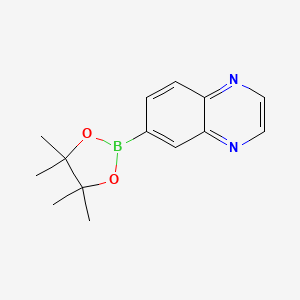 molecular formula C14H17BN2O2 B1386739 6-(4,4,5,5-四甲基-1,3,2-二氧杂硼环-2-基)喹喔啉 CAS No. 1167418-13-4