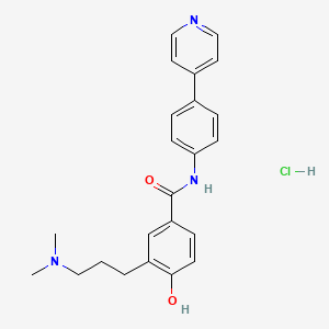 molecular formula C23H26ClN3O2 B13867412 3-(3-(Dimethylamino)propyl)-4-hydroxy-N-(4-(4-pyridinyl)phenyl)benzamide monohydrochloride CAS No. 172854-55-6