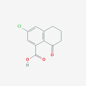 molecular formula C11H9ClO3 B13867435 3-chloro-8-oxo-6,7-dihydro-5H-naphthalene-1-carboxylic acid 