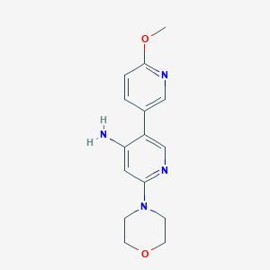 molecular formula C15H18N4O2 B13867583 6'-Methoxy-6-morpholino-3,3'-bipyridin-4-amine 