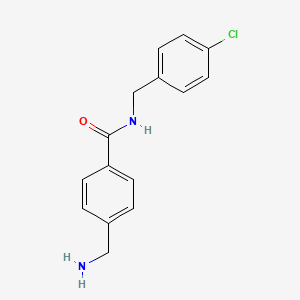 molecular formula C15H15ClN2O B13867625 4-(aminomethyl)-N-[(4-chlorophenyl)methyl]benzamide 