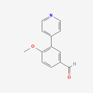 molecular formula C13H11NO2 B13867632 4-methoxy-3-pyridin-4-ylbenzaldehyde 