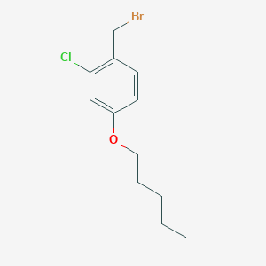 molecular formula C12H16BrClO B13867646 1-Bromomethyl-2-chloro-4-(pentyloxy)benzene 