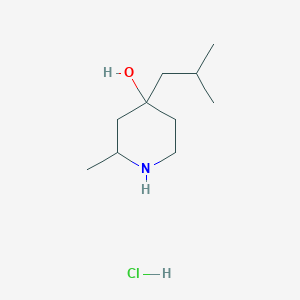 molecular formula C10H22ClNO B13867654 2-Methyl-4-(2-methylpropyl)piperidin-4-ol;hydrochloride 