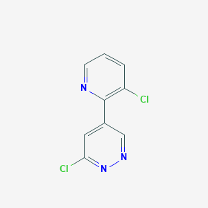 molecular formula C9H5Cl2N3 B13867714 3-Chloro-5-(3-chloropyridin-2-yl)pyridazine 