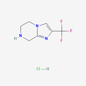 molecular formula C7H9ClF3N3 B1386772 2-(Trifluoromethyl)-5,6,7,8-tetrahydroimidazo[1,2-a]pyrazine hydrochloride CAS No. 911064-58-9