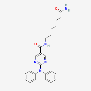 N-(7-amino-7-oxoheptyl)-2-(N-phenylanilino)pyrimidine-5-carboxamide