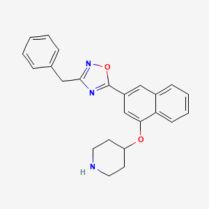 molecular formula C24H23N3O2 B13867732 3-Benzyl-5-(4-piperidin-4-yloxynaphthalen-2-yl)-1,2,4-oxadiazole 