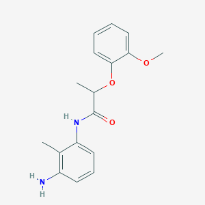 molecular formula C17H20N2O3 B1386775 N-(3-Amino-2-methylphenyl)-2-(2-methoxyphenoxy)-propanamide CAS No. 1020056-62-5