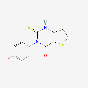 molecular formula C13H11FN2OS2 B1386776 3-(4-fluorophenyl)-2-mercapto-6-methyl-6,7-dihydrothieno[3,2-d]pyrimidin-4(3H)-one CAS No. 1105190-55-3