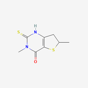 molecular formula C8H10N2OS2 B1386777 2-mercapto-3,6-dimethyl-6,7-dihydrothieno[3,2-d]pyrimidin-4(3H)-one CAS No. 1105190-40-6