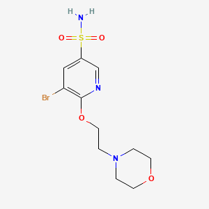 molecular formula C11H16BrN3O4S B13867792 5-Bromo-6-(2-morpholin-4-ylethoxy)pyridine-3-sulfonamide 