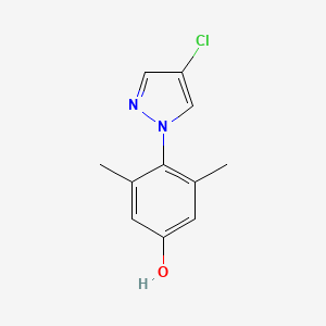 molecular formula C11H11ClN2O B13867805 4-(4-chloro-1H-pyrazol-1-yl)-3,5-dimethylphenol 