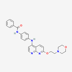 molecular formula C27H27N5O3 B13867806 N-[4-[[7-(2-morpholin-4-ylethoxy)-1,8-naphthyridin-4-yl]amino]phenyl]benzamide 