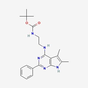 tert-butyl N-[2-[(5,6-dimethyl-2-phenyl-7H-pyrrolo[2,3-d]pyrimidin-4-yl)amino]ethyl]carbamate