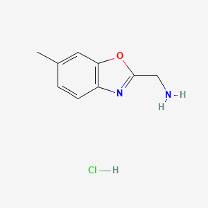 molecular formula C9H11ClN2O B1386784 (6-Methyl-1,3-benzoxazol-2-yl)methylamine hydrochloride CAS No. 1158477-80-5