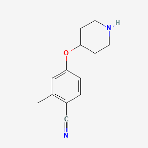 molecular formula C13H16N2O B13867871 2-methyl-4-(4-piperidinyloxy)Benzonitrile CAS No. 1164178-52-2