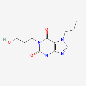 molecular formula C12H18N4O3 B13867891 1-(3-Hydroxypropyl)-3-methyl-7-propylxanthine 