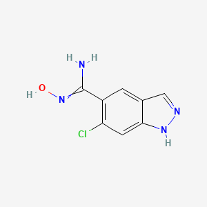 molecular formula C8H7ClN4O B13867924 6-Chloro-N-hydroxy-1H-indazole-5-carboximidamide 