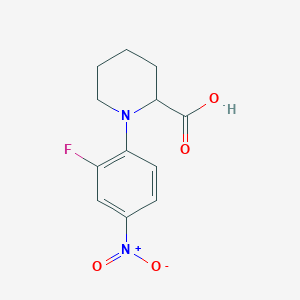 molecular formula C12H13FN2O4 B1386797 1-(2-Fluoro-4-nitrophenyl)piperidine-2-carboxylic acid CAS No. 1214189-74-8