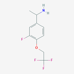 molecular formula C10H11F4NO B1386798 1-[3-Fluoro-4-(2,2,2-trifluoroethoxy)-phenyl]-ethylamine CAS No. 1019602-76-6