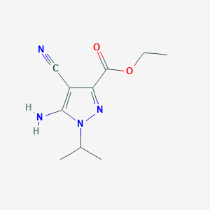 molecular formula C10H14N4O2 B13867999 Ethyl 5-amino-4-cyano-1-propan-2-ylpyrazole-3-carboxylate 