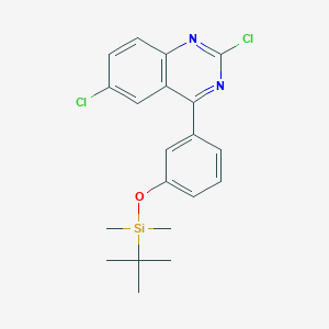 molecular formula C20H22Cl2N2OSi B13868014 Tert-butyl-[3-(2,6-dichloroquinazolin-4-yl)phenoxy]-dimethylsilane 