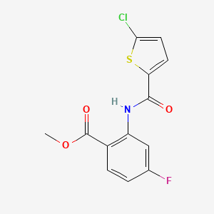 molecular formula C13H9ClFNO3S B13868024 Methyl 2-{[(5-chloro-2-thienyl)carbonyl]amino}-4-fluorobenzoate 