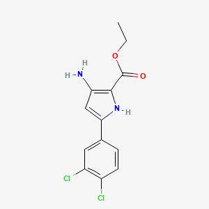 molecular formula C13H12Cl2N2O2 B13868032 Ethyl 3-amino-5-(3,4-dichlorophenyl)-1H-pyrrole-2-carboxylate 