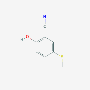 molecular formula C8H7NOS B13868043 2-Hydroxy-5-methylsulfanylbenzonitrile 