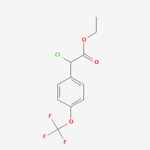 molecular formula C11H10ClF3O3 B13868054 Ethyl 2-chloro-2-(4-(trifluoromethoxy)phenyl)acetate 