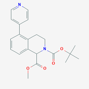 molecular formula C21H24N2O4 B13868079 2-O-tert-butyl 1-O-methyl 5-pyridin-4-yl-3,4-dihydro-1H-isoquinoline-1,2-dicarboxylate 