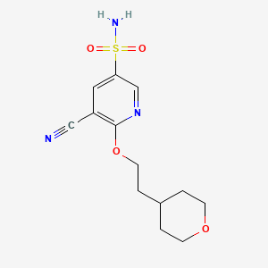 5-Cyano-6-[2-(oxan-4-yl)ethoxy]pyridine-3-sulfonamide