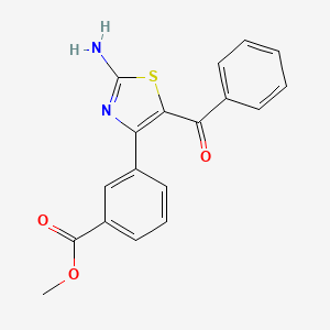 molecular formula C18H14N2O3S B13868126 Methyl 3-(2-amino-5-benzoyl-1,3-thiazol-4-yl)benzoate 