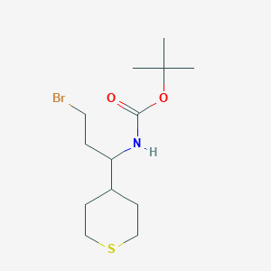 molecular formula C13H24BrNO2S B13868127 Tert-butyl [3-bromo-1-(tetrahydro-2H-thiopyran-4-YL)propyl]carbamate 