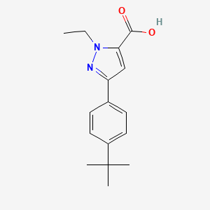 molecular formula C16H20N2O2 B13868167 5-(4-Tert-butylphenyl)-2-ethylpyrazole-3-carboxylic acid 