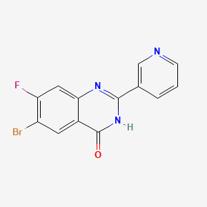 molecular formula C13H7BrFN3O B13868181 6-bromo-7-fluoro-2-pyridin-3-yl-3H-quinazolin-4-one 