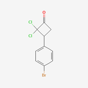 molecular formula C10H7BrCl2O B13868225 3-(4-Bromophenyl)-2,2-dichlorocyclobutan-1-one 