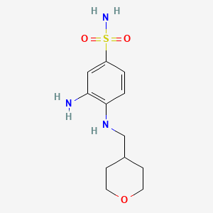 molecular formula C12H19N3O3S B13868240 3-Amino-4-(oxan-4-ylmethylamino)benzenesulfonamide 