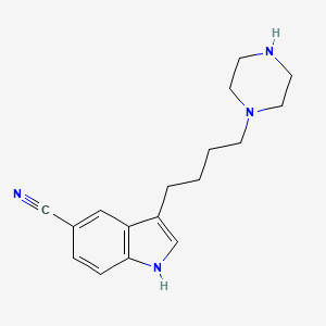 molecular formula C17H22N4 B13868277 3-(4-piperazin-1-ylbutyl)-1H-indole-5-carbonitrile 