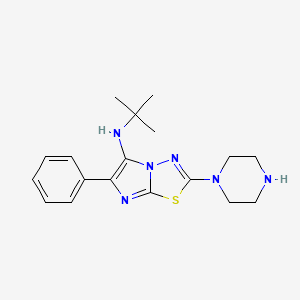 molecular formula C18H24N6S B1386828 N-(tert-Butyl)-6-phenyl-2-(piperazin-1-yl)imidazo[2,1-b][1,3,4]thiadiazol-5-amine CAS No. 1172988-91-8