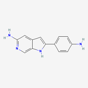 molecular formula C13H12N4 B13868303 2-(4-aminophenyl)-1H-pyrrolo[2,3-c]pyridin-5-amine 