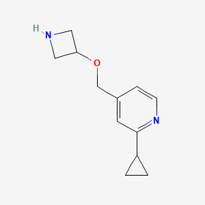 molecular formula C12H16N2O B13868324 4-(Azetidin-3-yloxymethyl)-2-cyclopropylpyridine 