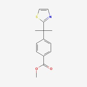 molecular formula C14H15NO2S B13868335 Methyl 4-[2-(1,3-thiazol-2-yl)propan-2-yl]benzoate 