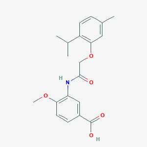 molecular formula C20H23NO5 B13868362 4-Methoxy-3-[[2-(5-methyl-2-propan-2-ylphenoxy)acetyl]amino]benzoic acid 