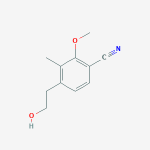 molecular formula C11H13NO2 B13868399 4-(2-Hydroxyethyl)-2-methoxy-3-methylbenzonitrile 