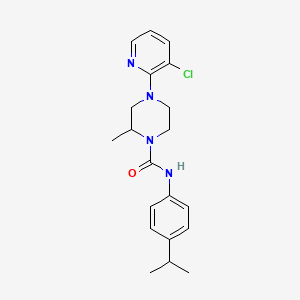 molecular formula C20H25ClN4O B13868424 (2R)-4-(3-chloropyridin-2-yl)-2-methyl-N-[4-(propan-2-yl)phenyl]piperazine-1-carboxamide 