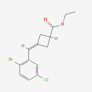 molecular formula C14H14BrClO2 B13868434 Ethyl 3-[(2-bromo-5-chlorophenyl)methylidene]cyclobutane-1-carboxylate 